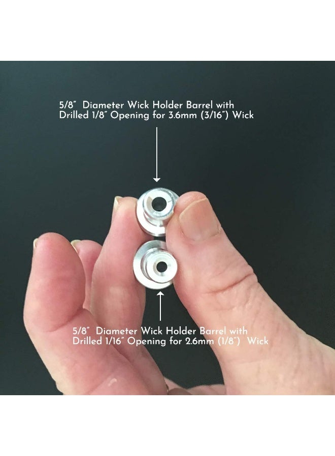 Firefly Fuels Small 5/16â€ Aluminum Wick Holders with 3.6mm Cotton Wicks 10-Pack â€“ Pre-Threaded Reusable Set for Small Refillable Oil Lamps, Reusable Candles and Mason Jars - Image 2