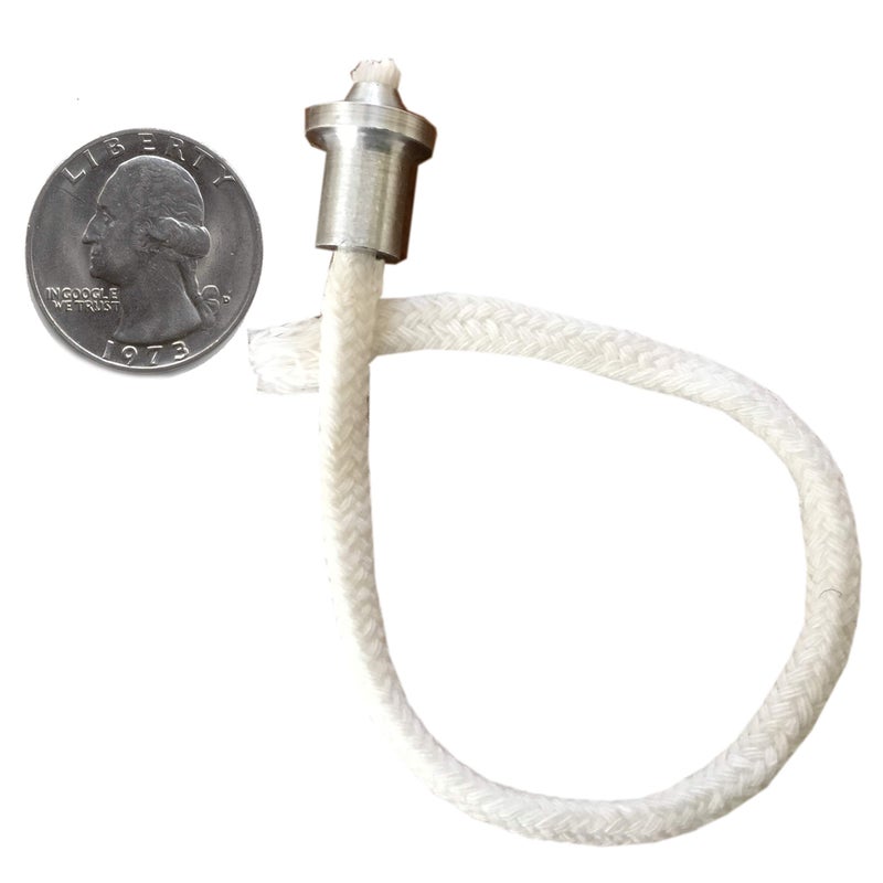 Firefly Fuels Small 5/16â€ Aluminum Wick Holders with 3.6mm Cotton Wicks 10-Pack â€“ Pre-Threaded Reusable Set for Small Refillable Oil Lamps, Reusable Candles and Mason Jars - Image 1
