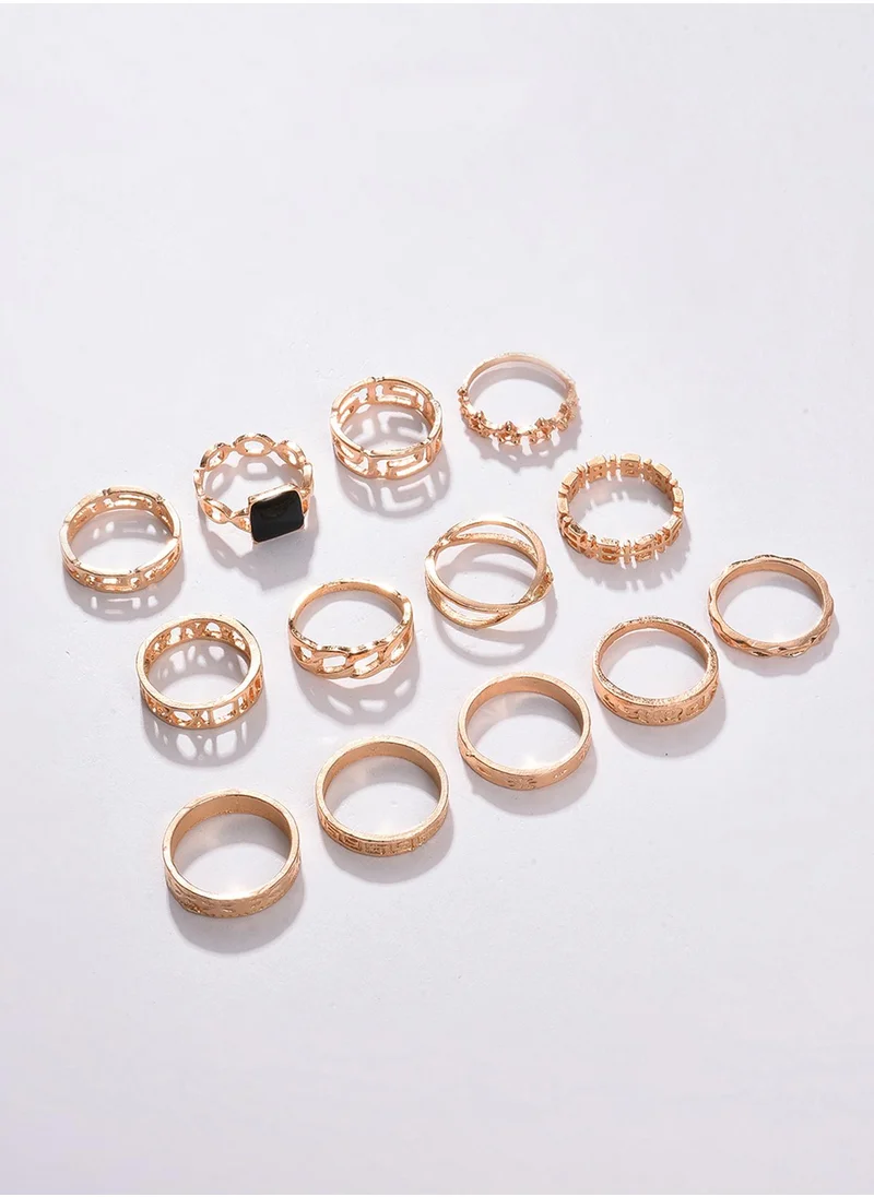 SOHI Set Of 13 Finger Rings