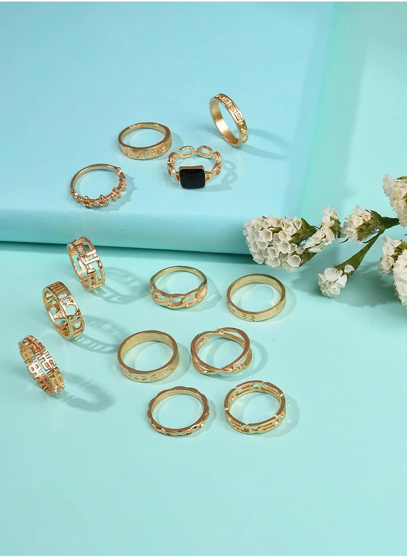 SOHI Set Of 13 Finger Rings