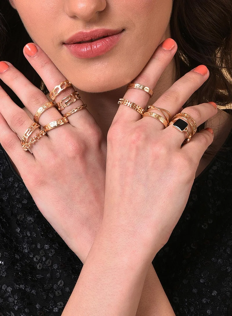 SOHI Set Of 13 Artificial Finger Ring Jewellery
