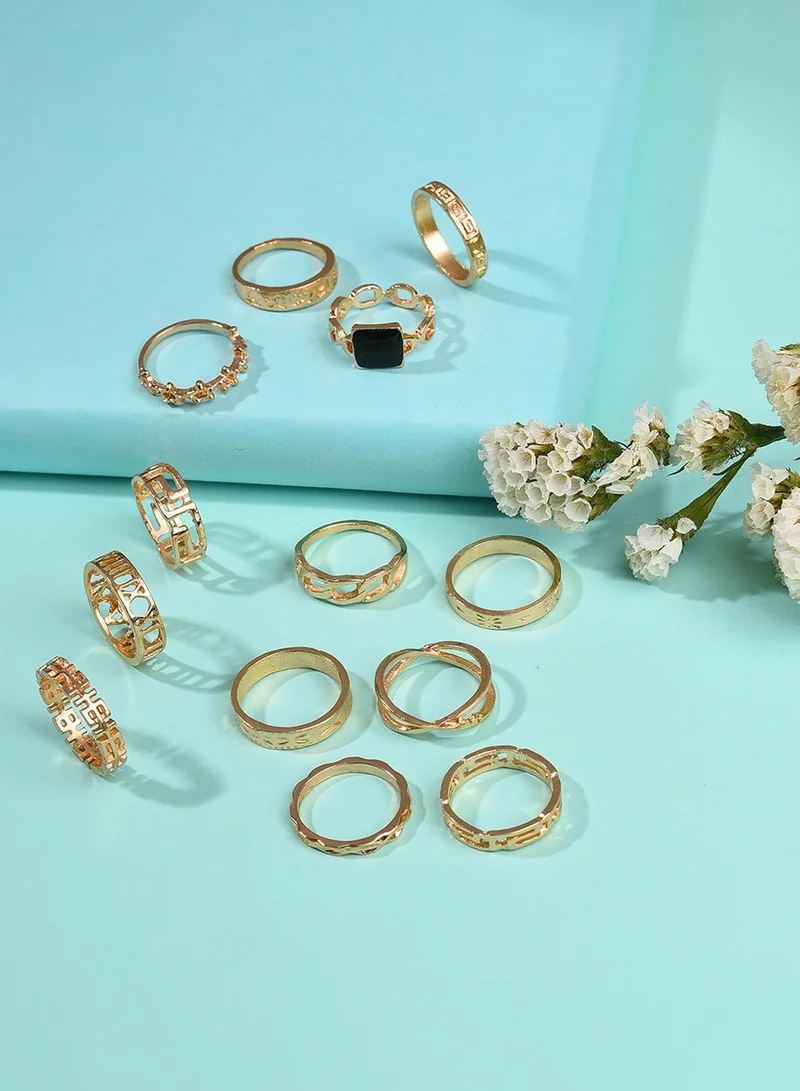 SOHI Set Of 13 Artificial Finger Ring Jewellery