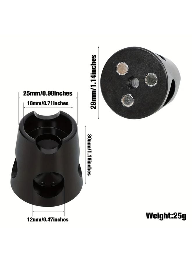 Stainless Steel Handheld Ashtray With Magnetic Base And One Touch Snuffer Lid Black For Home Office Car Balcony Smoking Disposal Device - Image 3