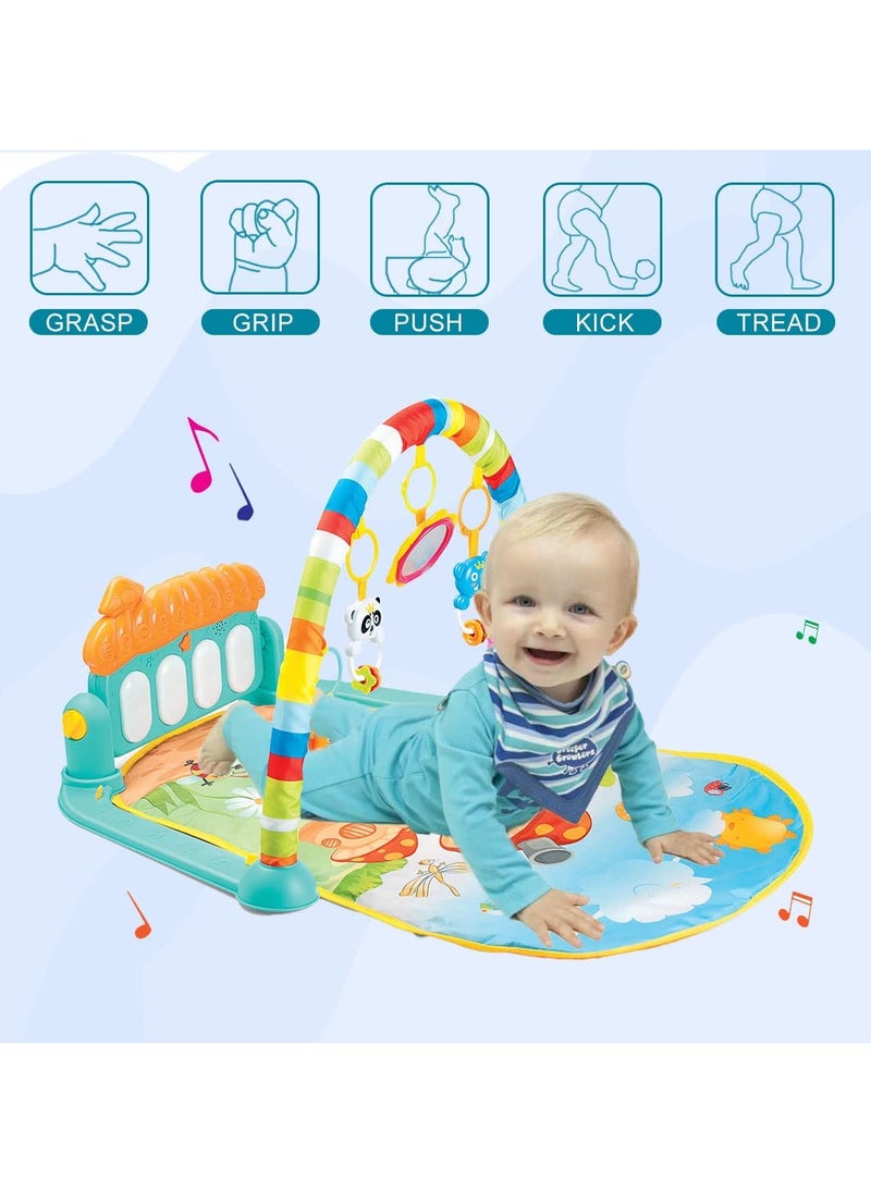 BLOOMING TIME - Baby Gym Play Mat with Piano Keyboard Educational Rack Crawling Mat - Image 1
