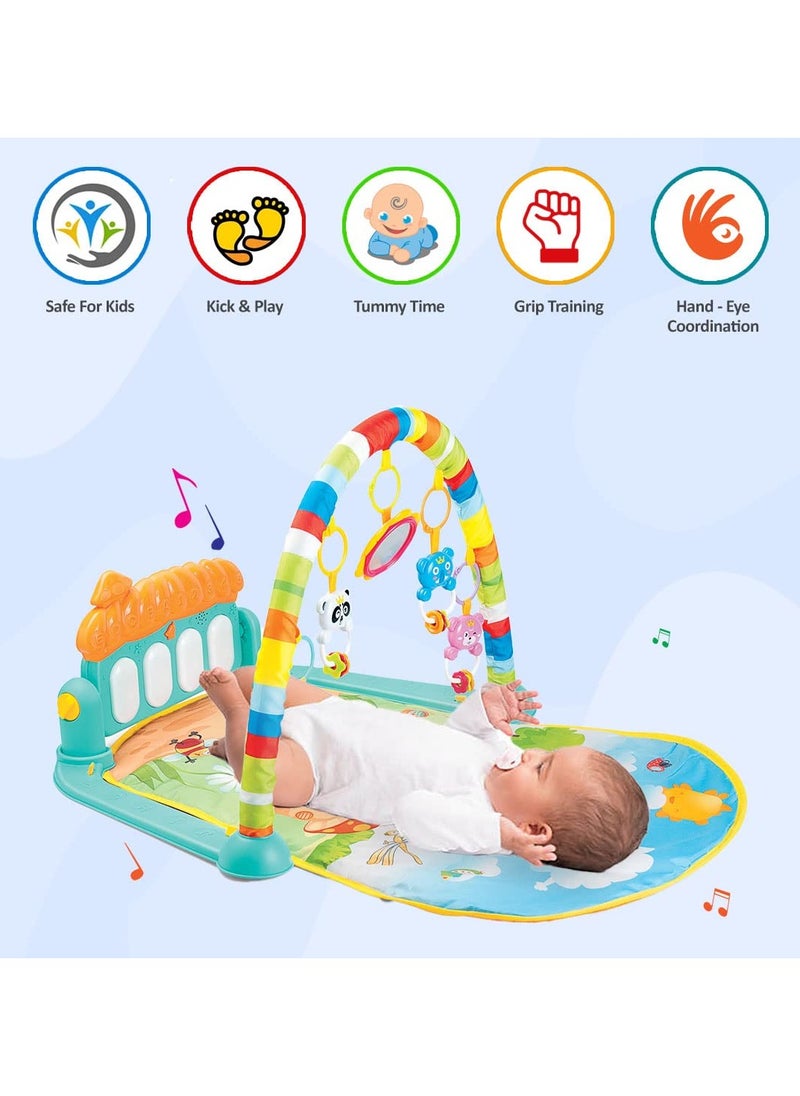 BLOOMING TIME - Baby Gym Play Mat with Piano Keyboard Educational Rack Crawling Mat - Image 1