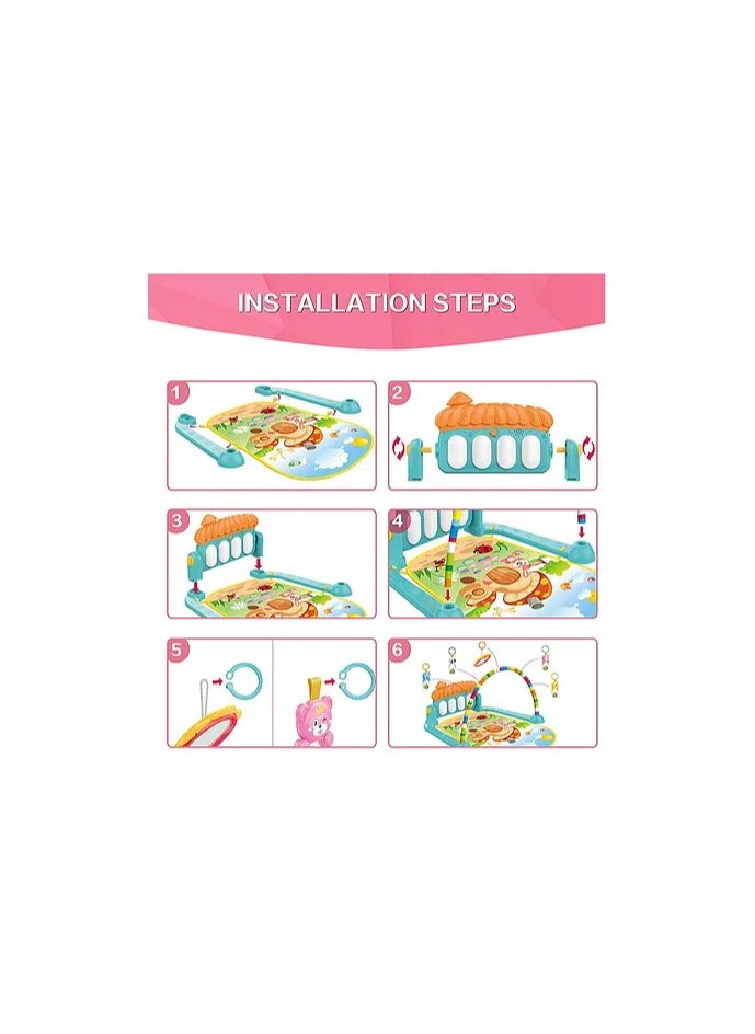 BLOOMING TIME - Baby Gym Play Mat with Piano Keyboard Educational Rack Crawling Mat - Image 1