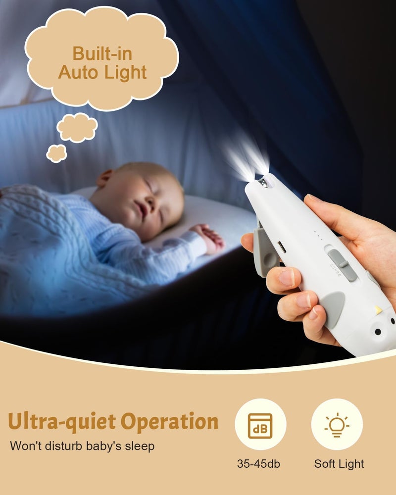 Lictin Baby Healthcare and Grooming Kit, 26 in 1 Rechargeable Nail Trimmer Electric Set,Safe File with Auto Light, Newborn Nursery Health Care Portable Safety Set for Infant Toddlers Boys Girls, Grey - Image 4