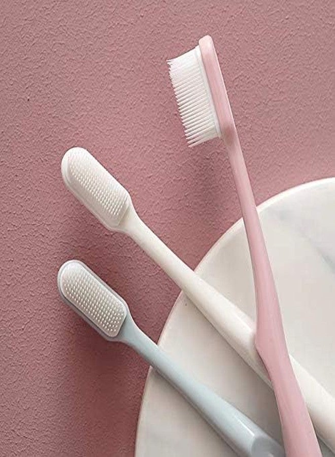 Extra Soft Silicone Toothbrush for Kids Adults with 0.01 mm Bristles, Over 2600 Ultra-Soft Bristles, Gentle Gum Care, Includes Safety Plastic Case for Hygienic Storage, Assorted Colour (3) - Image 2