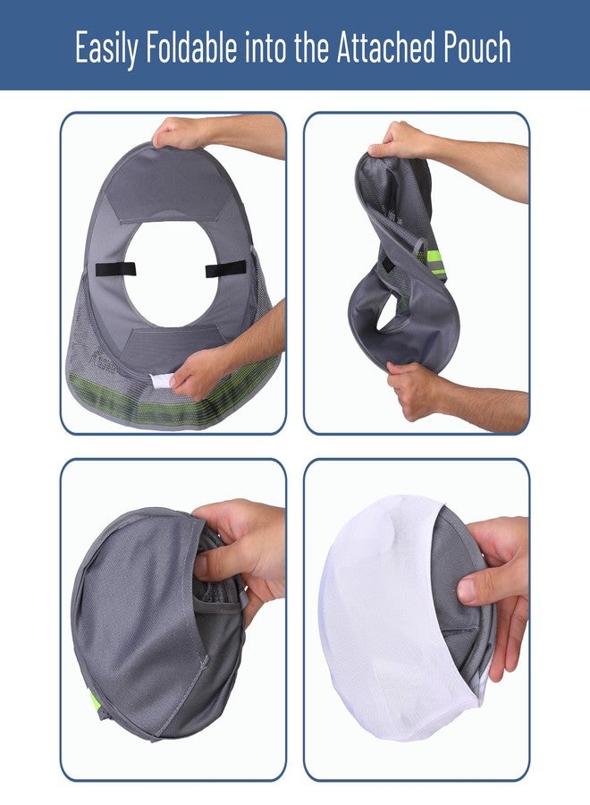 UNCO- Hard Hat Sun Shield, Grey, Full & Standard Brim Mesh Sunshade High Visibility Reflective, Hard Hat Sun Shade, Hard Hat Accessories, Hard Hat Visor, Hard Hat Shade, Hard Hat Neck Shade - Image 4
