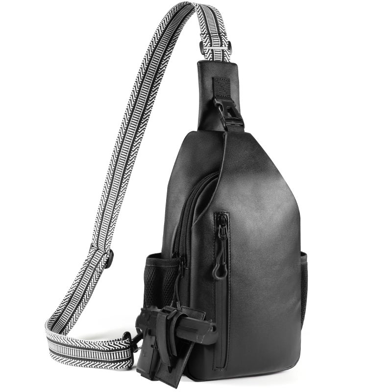 DegeTMVe Tactical CCW Sling Bag for Men & Women - Premium Vegan Leather Concealed Carry Holster Crossbody Bag, Anti-Theft Pack with Adjustable Guitar Strap (Fits iPad 11, iPhone 16 Pro Max) - Image 1