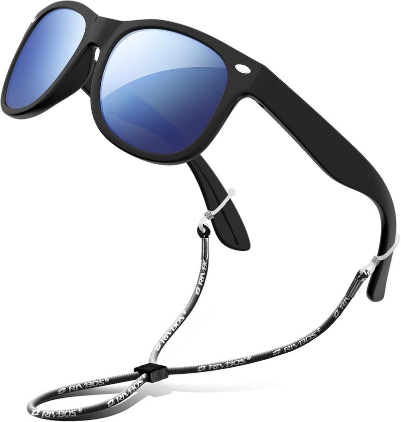 RIVBOS Kids Sunglasses Polarized UV Protection Flexible Rubber Glasses Shades with Strap for Boys Girls RBK004 - Image 1