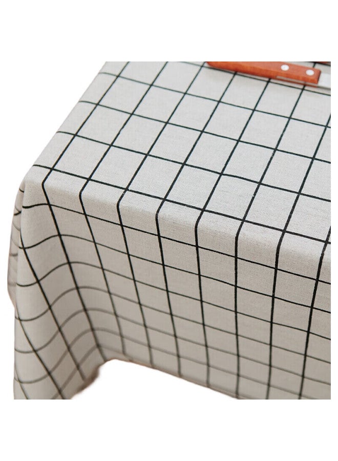 Avivi Aiwei Tablecloth, Fabric, Simple Cotton And Linen, Waterproof, Dining Table Cloth, Coffee Table Cloth, Desk Mat, Dust-Proof Table Cover, 140*180 Square - Image 2