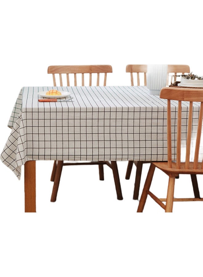 Avivi Aiwei Tablecloth, Fabric, Simple Cotton And Linen, Waterproof, Dining Table Cloth, Coffee Table Cloth, Desk Mat, Dust-Proof Table Cover, 140*180 Square - Image 1