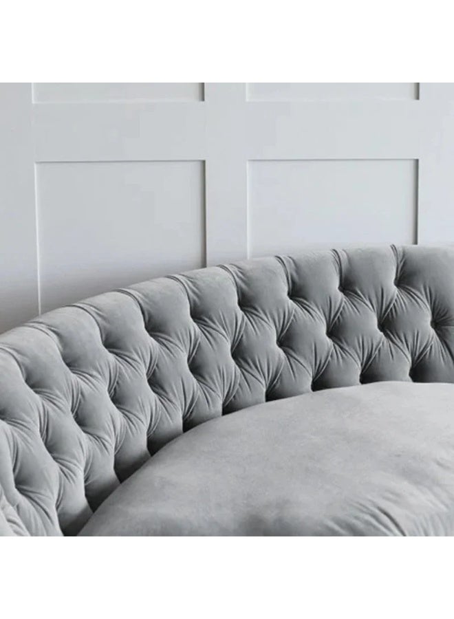 Round Chesterfield Corner Sofa - Customizable Sectional Sofa for Living Room, Premium Upholstery, L-Shape Design