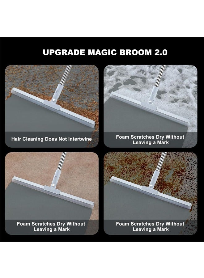 Stainless Steel Floor Wipers  180° Rotatable Magic Rubber Broom Home Squeegee Tool Cleaning Broom Mop for Pet Hair Remover For Cleaning Glass, Fine Dust, Hair, Liquid, Stains Water  - Image 2