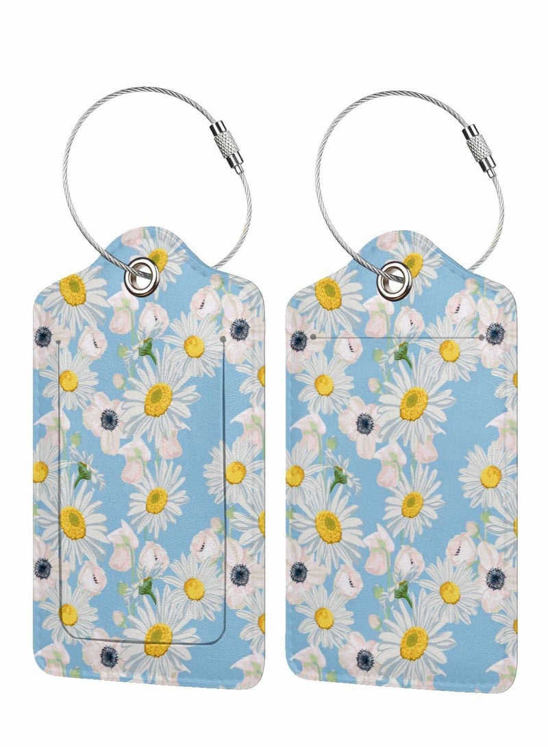 Luggage Tag for Suitacase, 2 Pcs Fintie Privacy Cover ID Label with Stainless Steel Loop and Address Card for Travel Bag Suitcase - Image 1