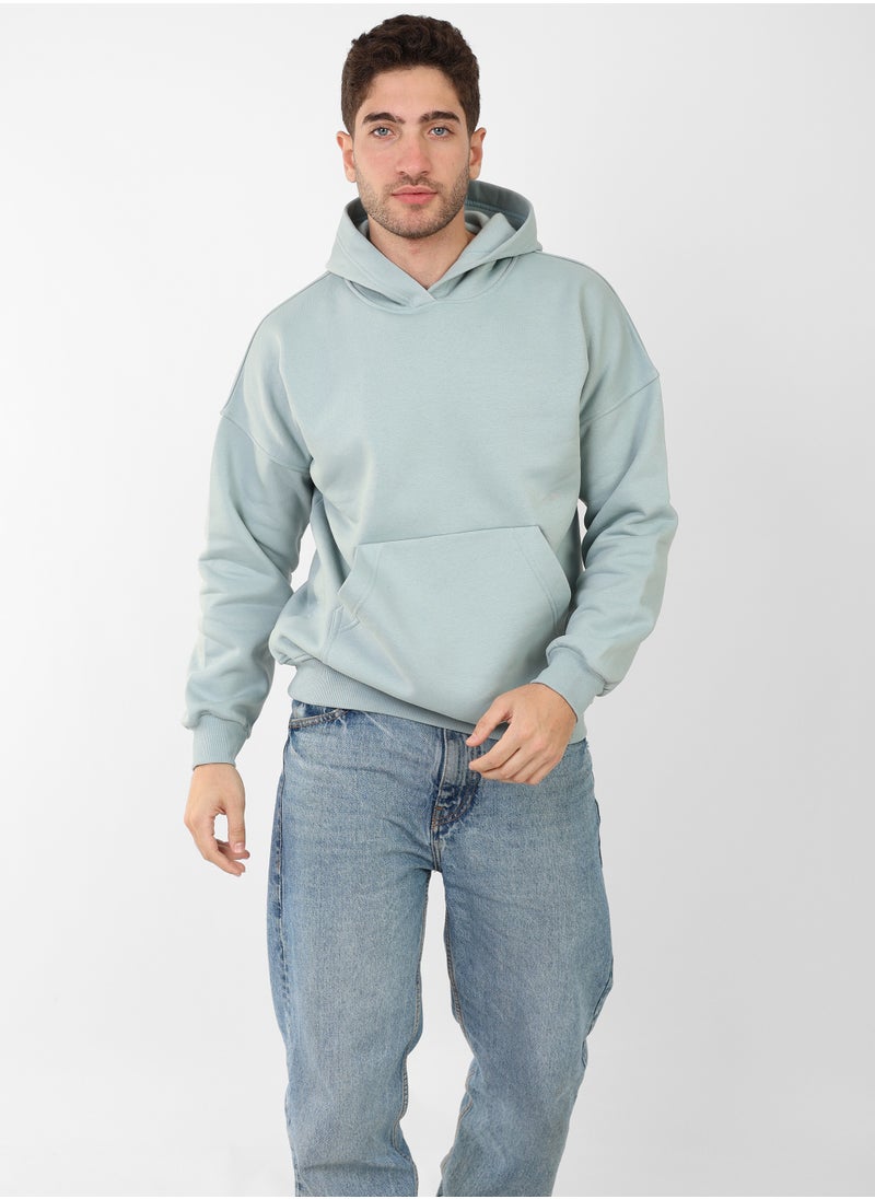 Soft Steps - Mint Basic Hoodie For Men Size L - Image 1
