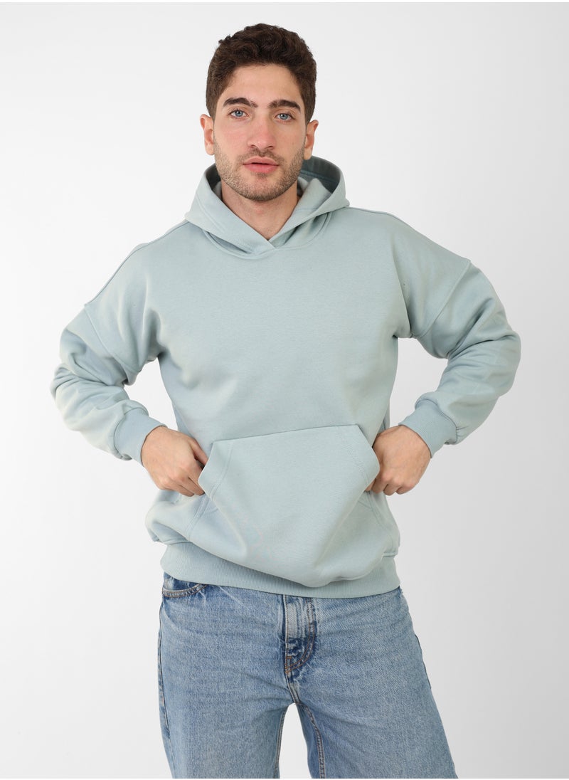Soft Steps - Mint Basic Hoodie For Men Size L - Image 1