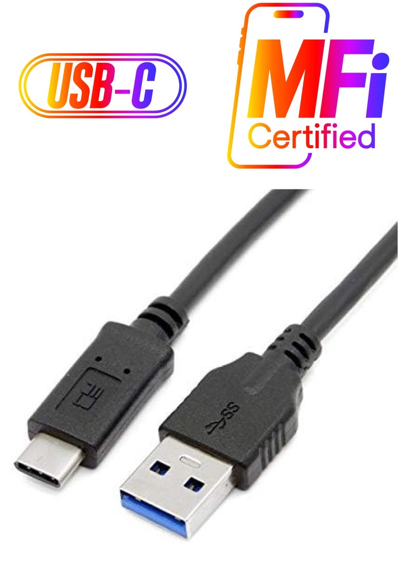 erorex USB C to USB Adapter USB Type C Male to USB 3.0 Male Data Cable for Tablet Phone Hard Disk Drive 0.98ft 0.3m  - Image 1