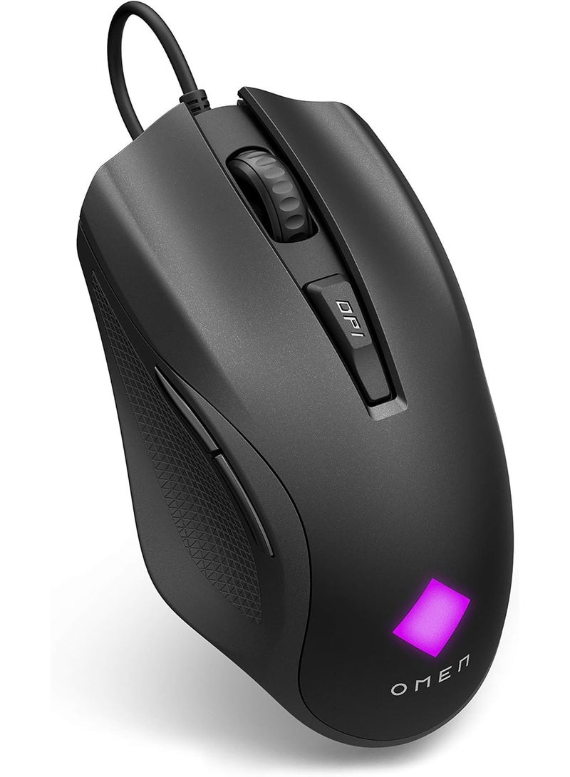 HP فأرة الألعاب HP OMEN Vector Essential 8BC52AA#ABB - مستشعر بصري بدقة 7200 نقطة في البوصة، إضاءة RGB، 6 أزرار قابلة للبرمجة، فأرة ألعاب سلكية خفيفة الوزن ومريحة - Image 1