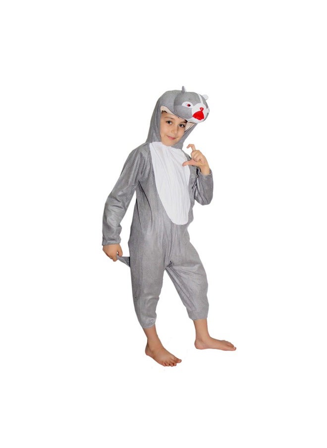 Kaku Fancy Dresses - Kaku Fancy Dresses Polyester Squirrel Animal Costume For Kids - Grey, 5-6 Years | Animal Fancy Dress For Boys & Girls - Image 1