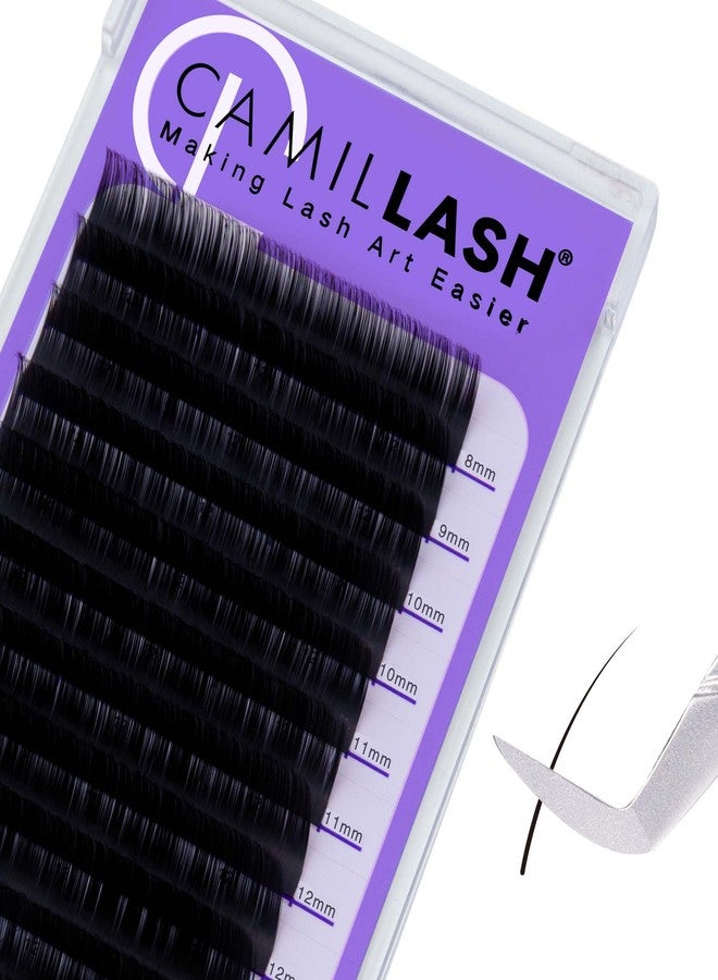 CL CAMILLASH Round Lash Extension Russian Volume (0.05/8-15MM/CC-Curl) Tray Wholesale Supplies,Pestañas Mink Single Individual Eyelash Extensiones Matt Black - Image 1
