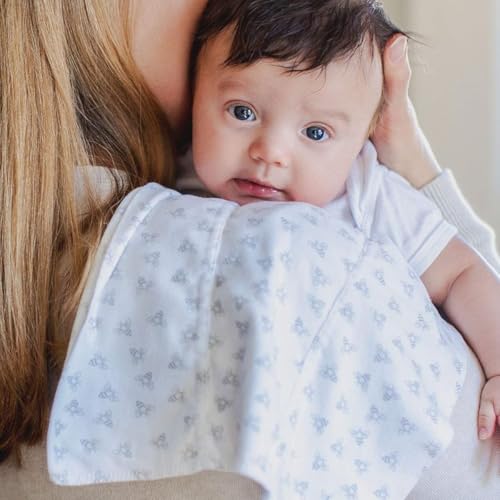 TuddyBuddy Baby Burp Cloth Towel Napkins for Baby Large 17x12 Inches, Fine Double Layer 100% Cotton (5 Pcs Burp Towels, Grey Bees) - Image 5