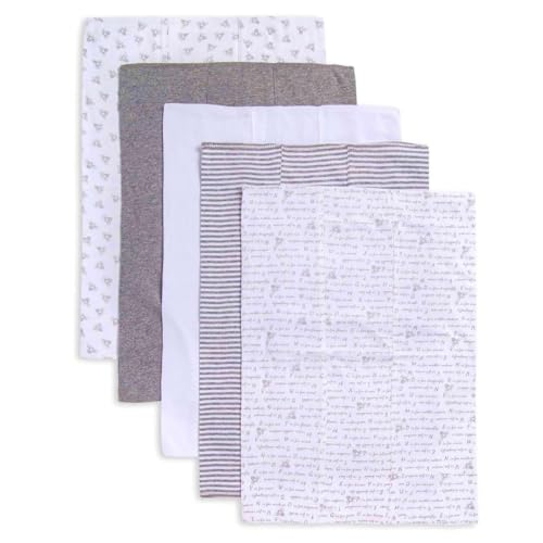TuddyBuddy Baby Burp Cloth Towel Napkins for Baby Large 17x12 Inches, Fine Double Layer 100% Cotton (5 Pcs Burp Towels, Grey Bees) - Image 4