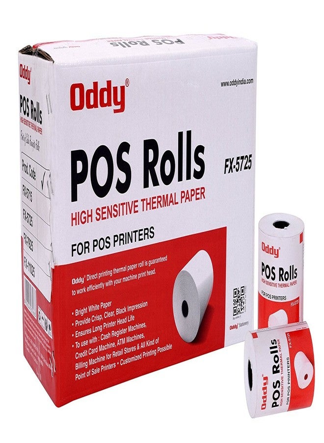 ODDY FX-7925 Paper Rolls Thermal Paper Rolls 79mm (Width) X 25 Mtrs (Length), Pack of 5 Rolls - Image 2