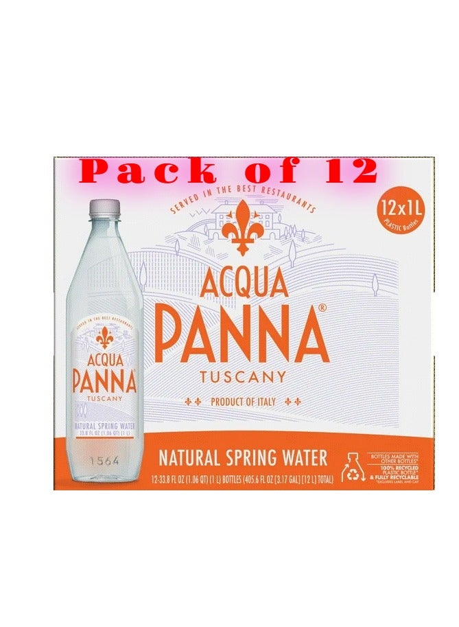 Acqua Panna Acqua Panna Natural Mineral Water -Glass - 12 X 1 Ltr (Pack Of 12)  - Image 1
