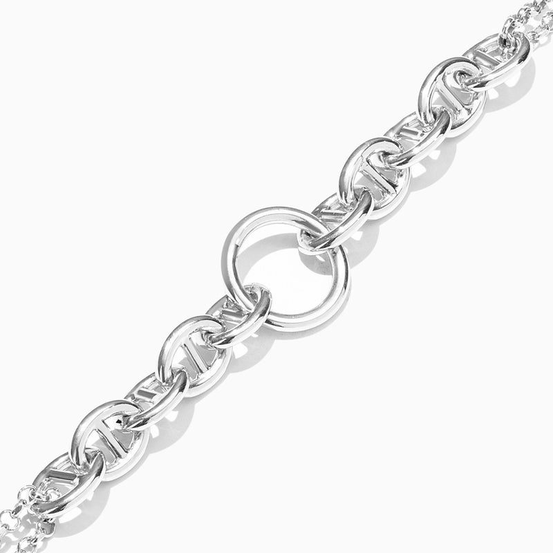 Waves by L'azurde Waves Circle Chain Bracelet In Silver - Image 2