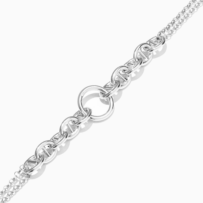 Waves by L'azurde Waves Circle Chain Bracelet In Silver - Image 3