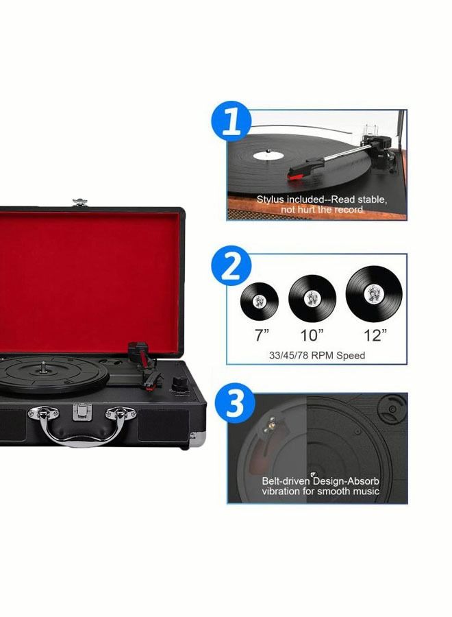 Bluetooth Record Player Multimedia Center Built-in Stereo Speakers Turntable Wireless Music Streaming - Image 3