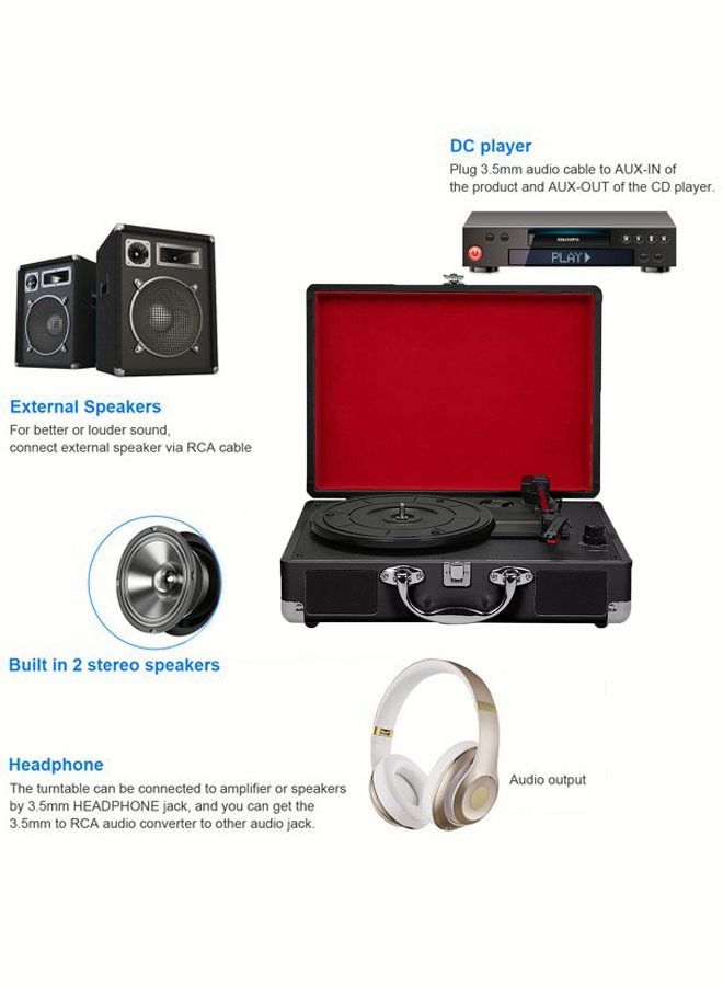 Bluetooth Record Player Multimedia Center Built-in Stereo Speakers Turntable Wireless Music Streaming - Image 5