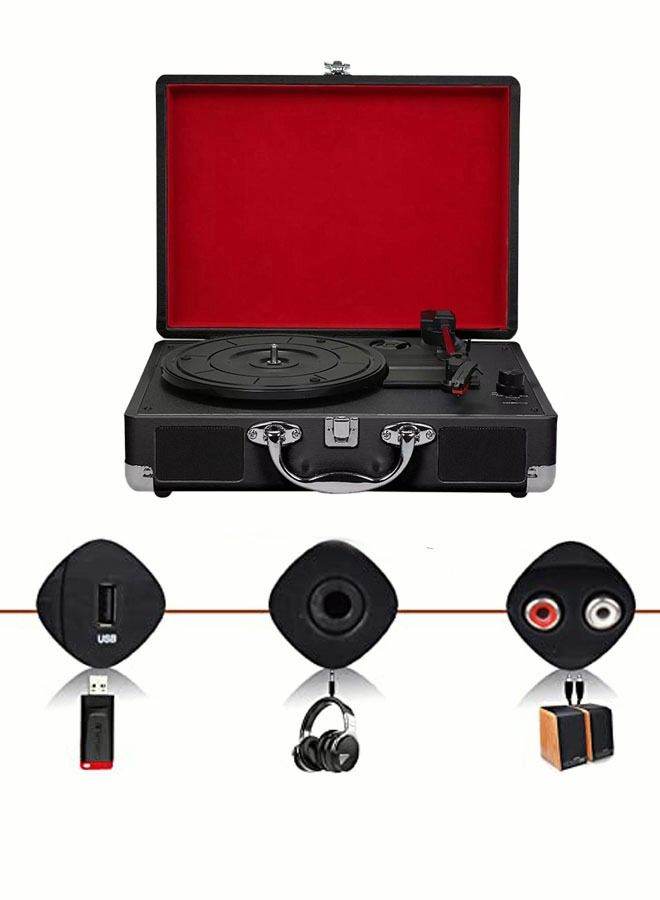 Bluetooth Record Player Multimedia Center Built-in Stereo Speakers Turntable Wireless Music Streaming - Image 1