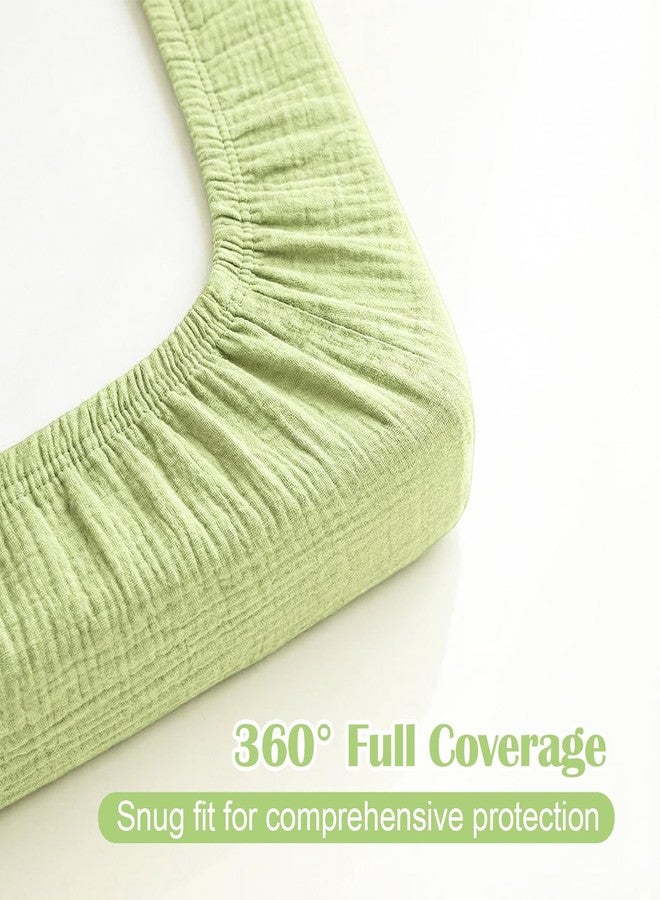 Lattlefnki Changing Pad Cover Waterproof 2-Pack for Baby Boys, Soft Breathable Cotton Fitted Diaper Changing Table Covers, Fit Standard 32"x16" Contoured Pad, Green Dinosaur - Image 5