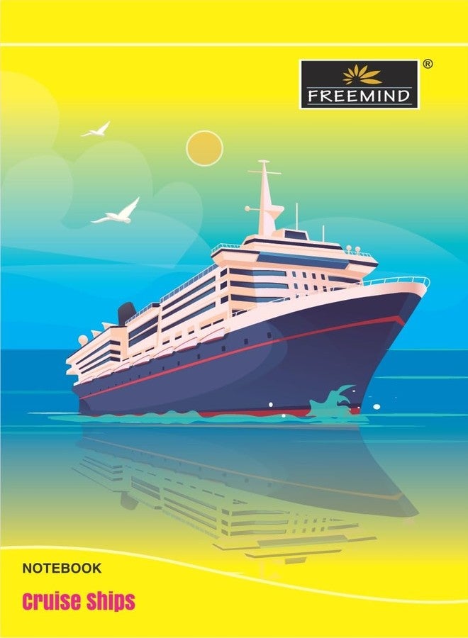 Freemind Cruise Ships Design A4 Unruled Notebooks, 120 Pages, Pack of 6 - Image 1