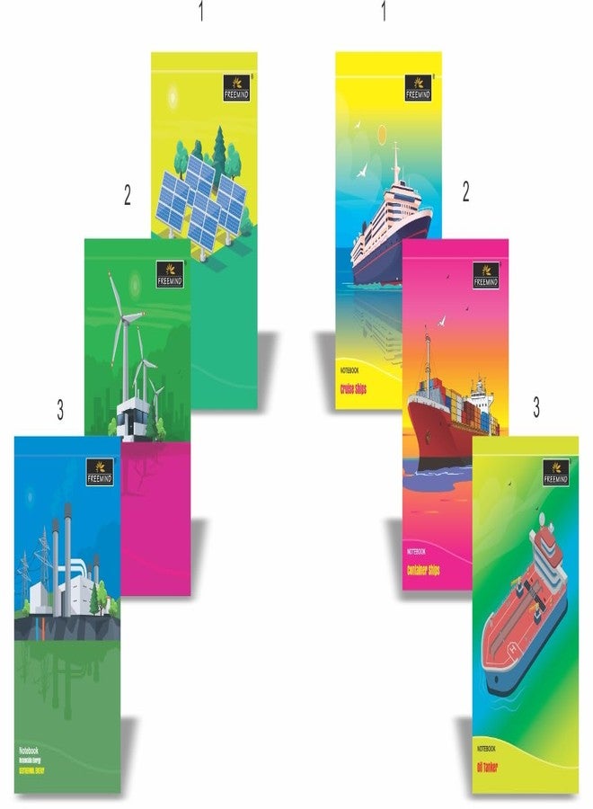 Freemind Cruise Ships Design A4 Unruled Notebooks, 120 Pages, Pack of 6 - Image 3