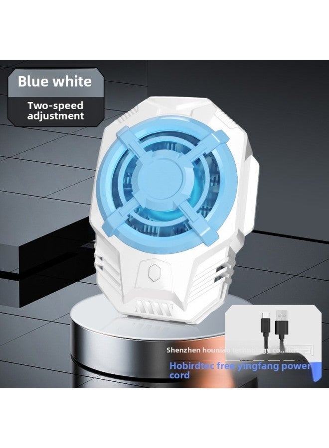 The S9 Magnetic Digital Display Mobile Phone Semiconductor Radiator Silent Cooling Live Game Artifact-Color:S19 Back Clip Type Radiator-blue And White - Image 1