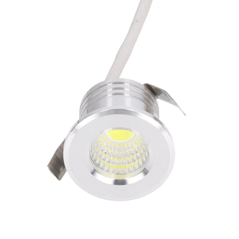 Mini Recessed COB Spotlight Stable Heat Dissipation LED Recessed Ceiling Spotlight 3W Silver Lamp Body AC85‑265V Positive White Light 6000K - Image 4
