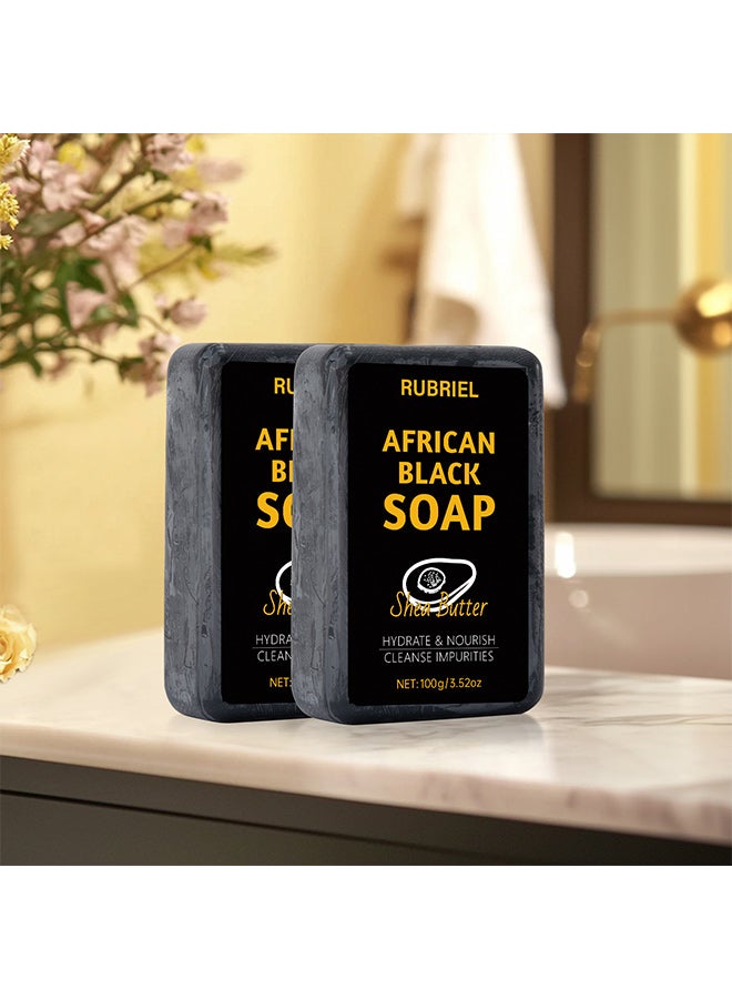RUBRIEL African black soap deep cleans the body to remove mites and moisturize the skin soap handmade soap soap black soap - Image 1