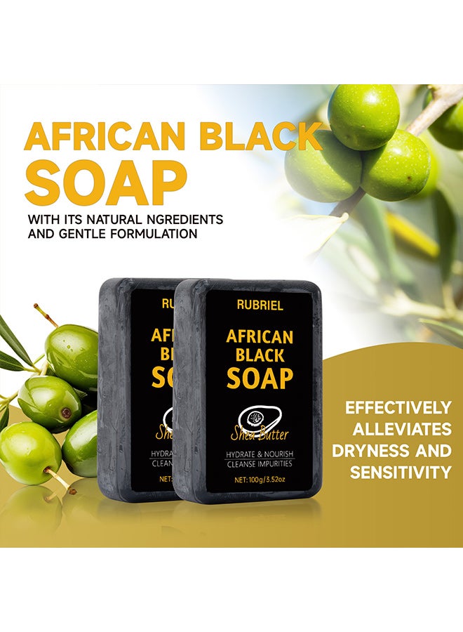 RUBRIEL African black soap deep cleans the body to remove mites and moisturize the skin soap handmade soap soap black soap - Image 3