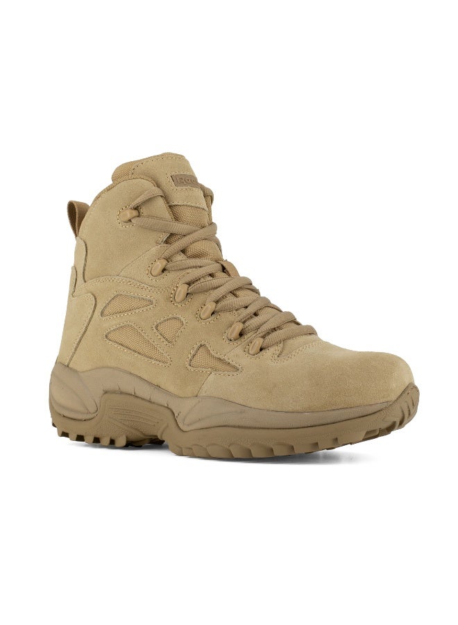 Reebok Work Rapid Response RB 6" Desert Tan Men's Stealth Tactical Boot with Side Zipper - Image 1