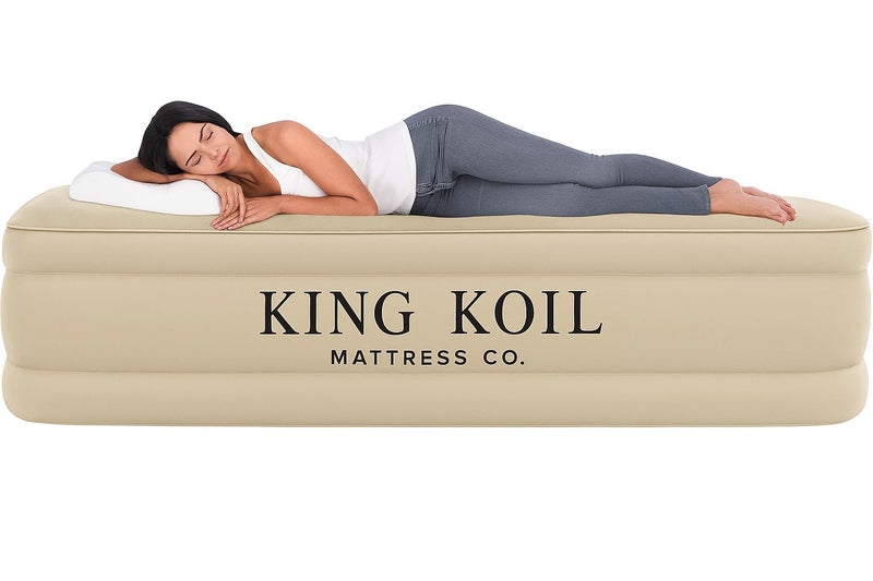 King Koil Luxury California King Air Mattress with Built-in Pump for Home, Camping & Guests - King Size Inflatable Airbed Luxury Double High Adjustable Blow Up Mattress, Durable Waterproof - Image 1