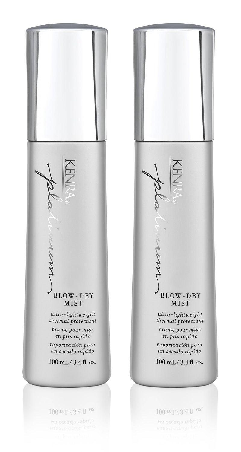 Kenra Professional Platinum Blow-Dry Mist | Ultra-Lightweight Thermal Protectant | Detangles, Smooths, & Softens | Eliminates Frizz & Resists Humidity | Fine To Medium Hair | 3.4 fl. oz. (2-Pack) - Image 1