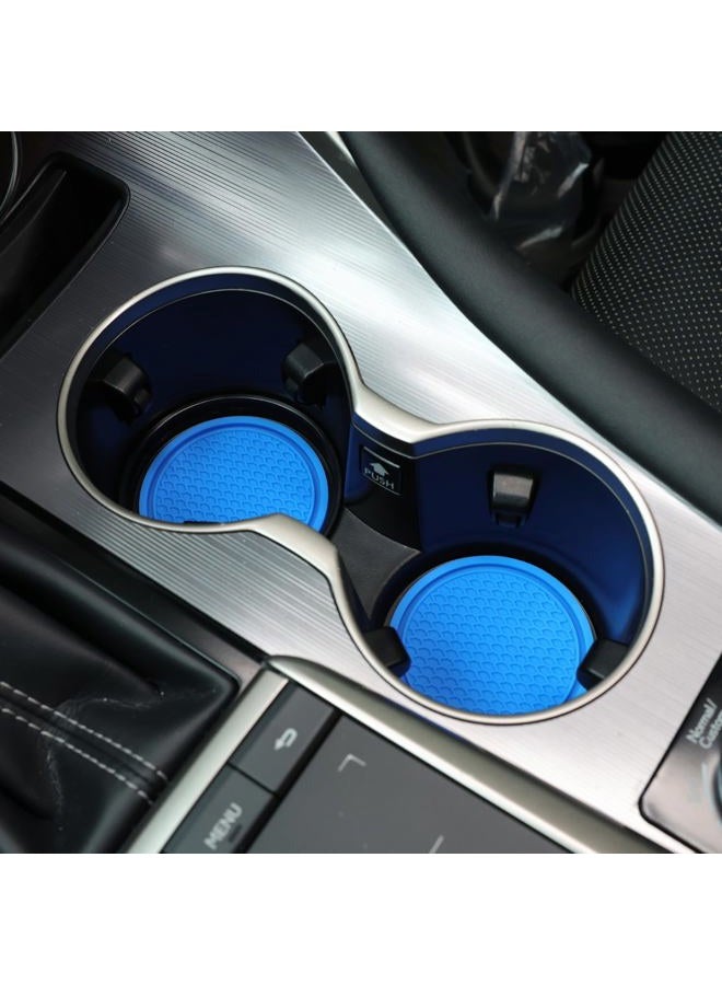 Legion Car Cup Coaster, 4PCS Universal Non-Slip Cup Holders Embedded in Ornaments Coaster, Car Interior Accessories, Blue - Image 4