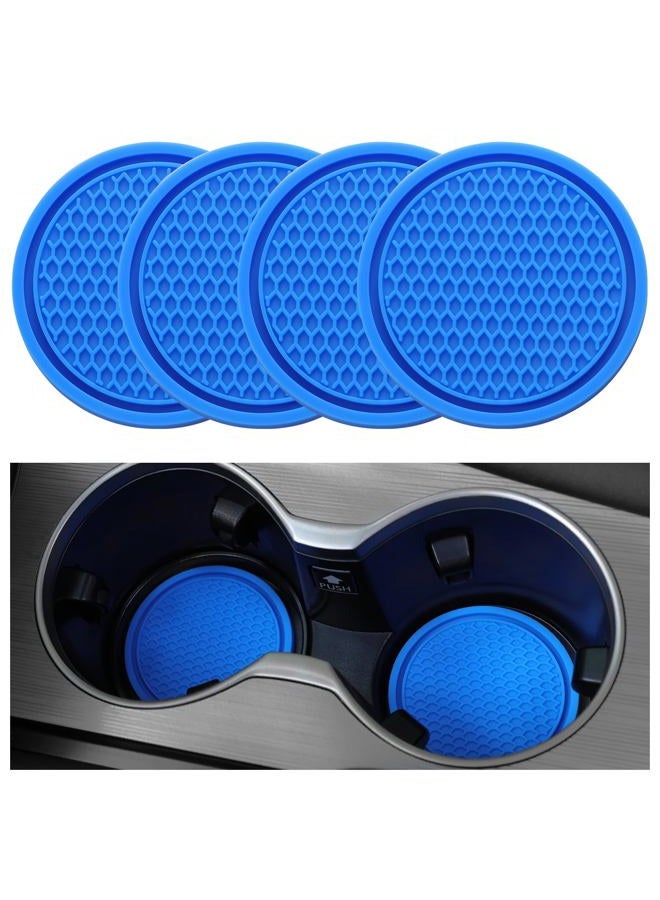 Legion Car Cup Coaster, 4PCS Universal Non-Slip Cup Holders Embedded in Ornaments Coaster, Car Interior Accessories, Blue - Image 1