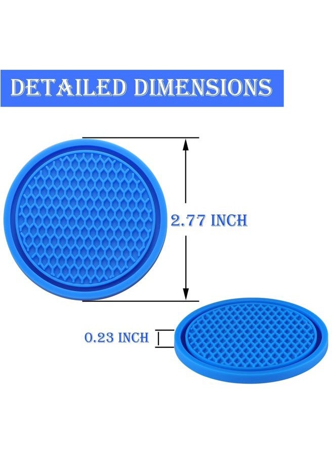 Legion Car Cup Coaster, 4PCS Universal Non-Slip Cup Holders Embedded in Ornaments Coaster, Car Interior Accessories, Blue - Image 2