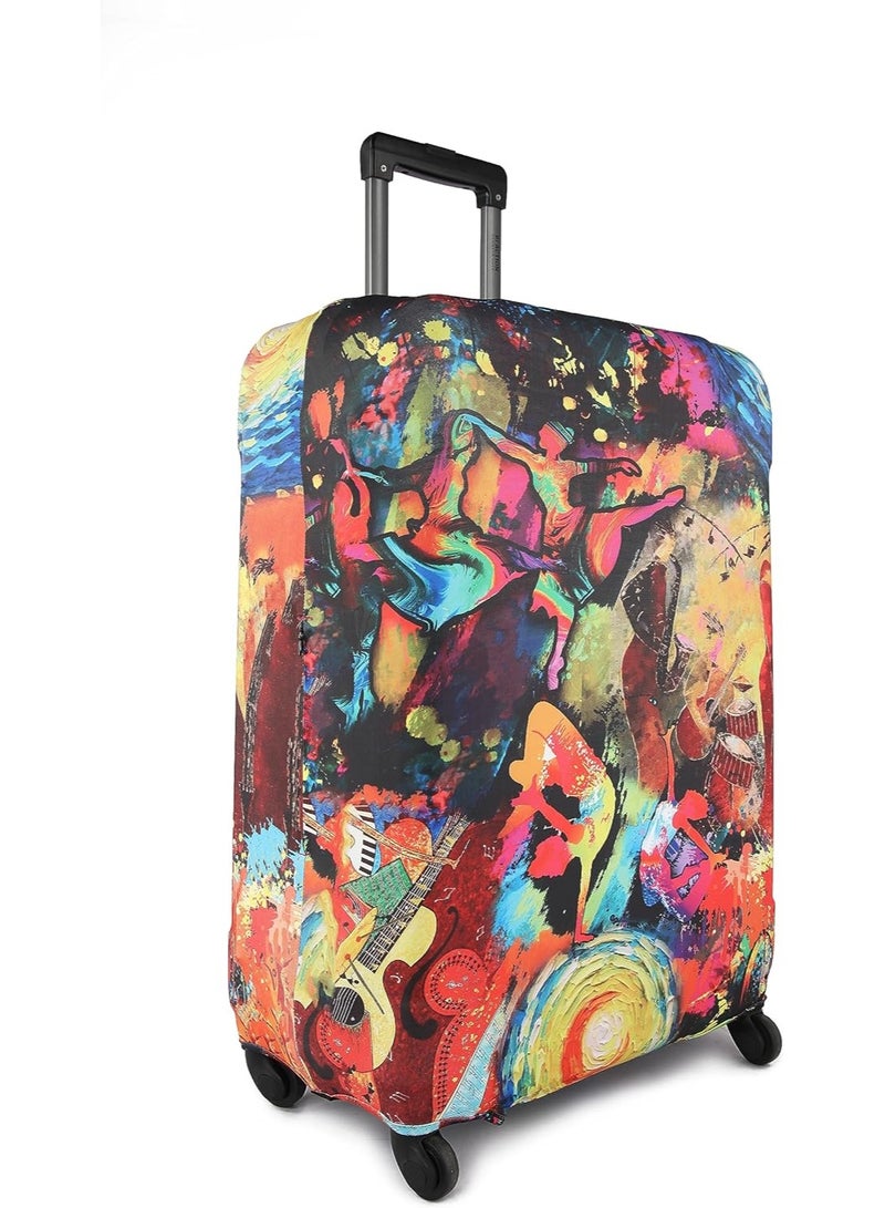 natOnat Travel Luggage Cover Protector - Suitcase Cover - Stretchy, Washable Spandex & Polyester - Protects Against Dirt & Scratches - Festival Design - Fits 72-81 CM Height ( X Large ) - Image 5