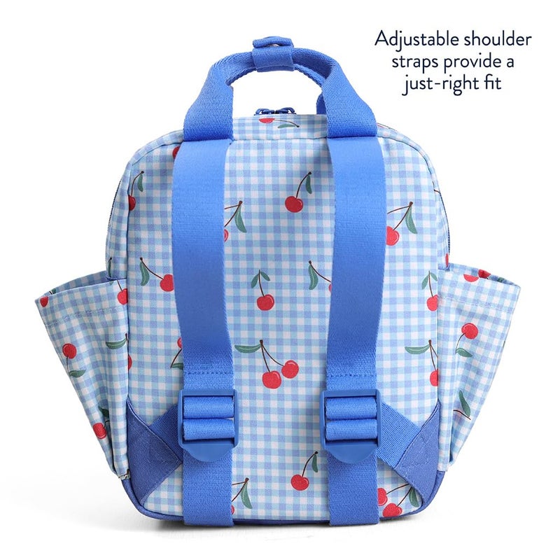 Itzy Ritzy Toddler Backpack - Daycare Bag - Features Adjustable Shoulder Straps, 2 Side Pockets & Spacious Interior with Wipeable Fabric Lining & Name Label, Cherry - Image 3